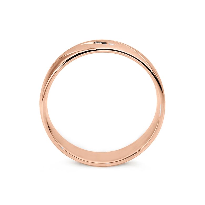 Fede Uomo - Oro rosa 5.80gr - Diamante 0.01ct - 4