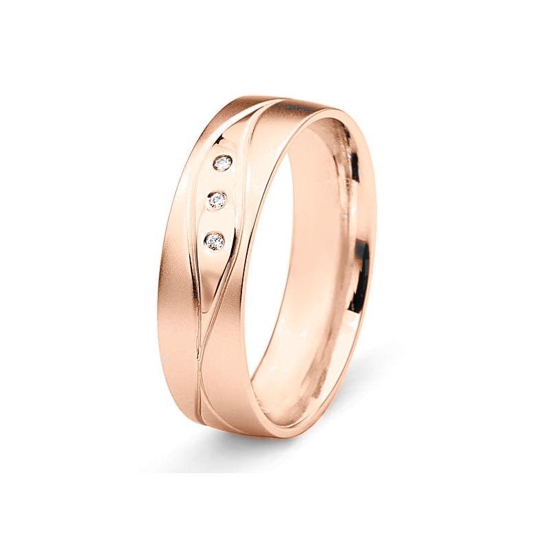 Fede Uomo - Oro rosa 5.50gr - Diamanti 0.030ct - 1