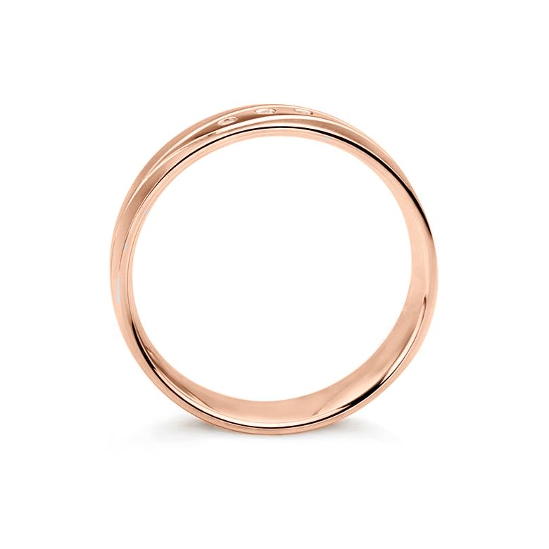 Fede Uomo - Oro rosa 5.50gr - Diamanti 0.030ct - 4