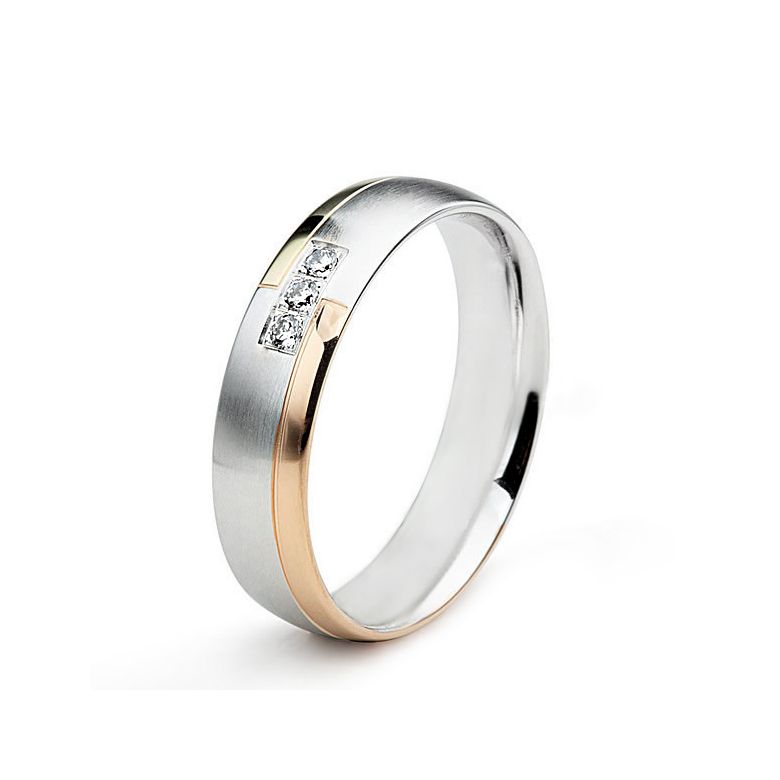 Fede Nuziale Méli Mélo da Donna - Oro Bianco, Giallo e Rosa 18kt - 1