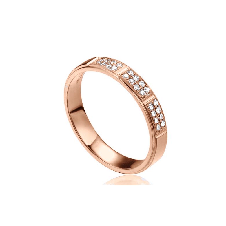 Fede Nuziale Exceptionnellement Vôtre - Oro Rosa, Diamanti - 1