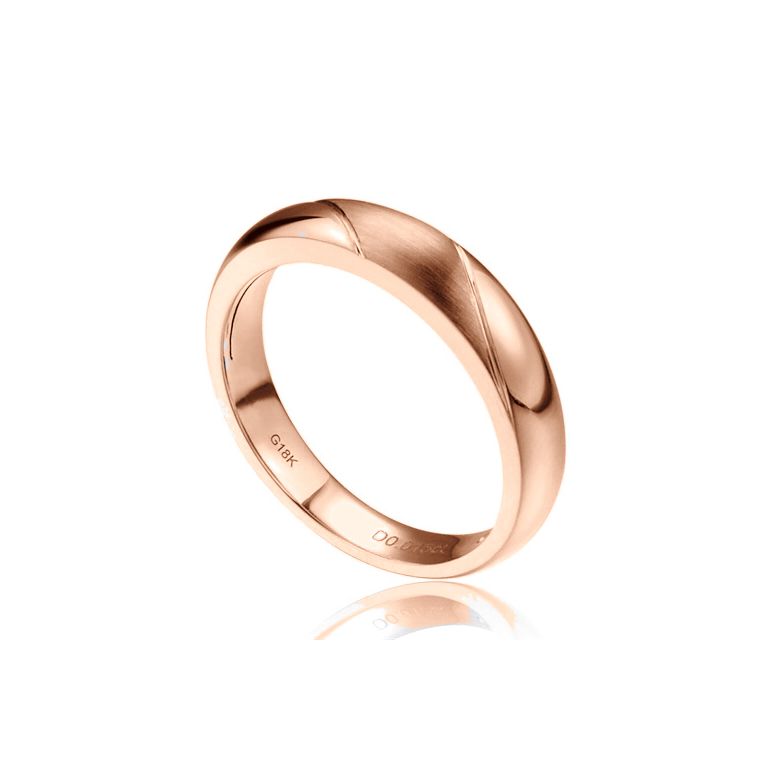 Fede Nuziale da Uomo Autour de moi - Fedina Oro Rosa, Diamante - 1