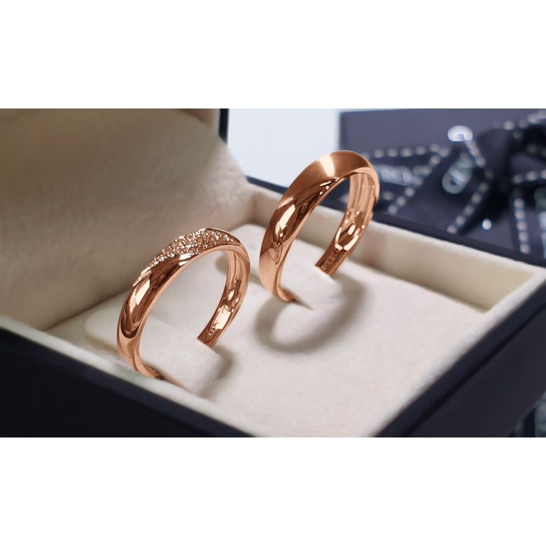 Fede Nuziale da Uomo Autour de moi - Fedina Oro Rosa, Diamante - 6