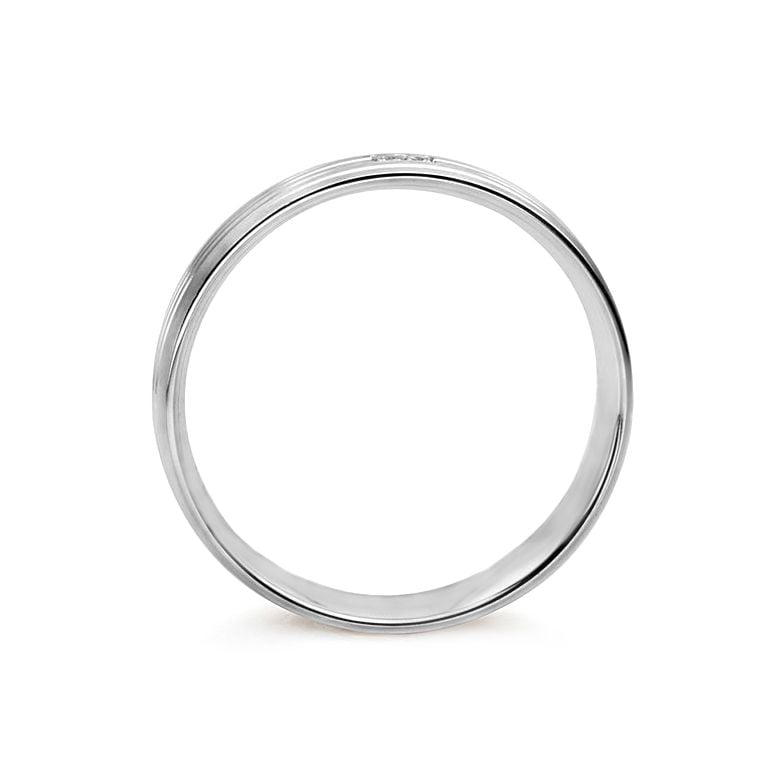 Fede nuziale per Donna. Oro bianco e Diamanti incastonati | Con te - 4