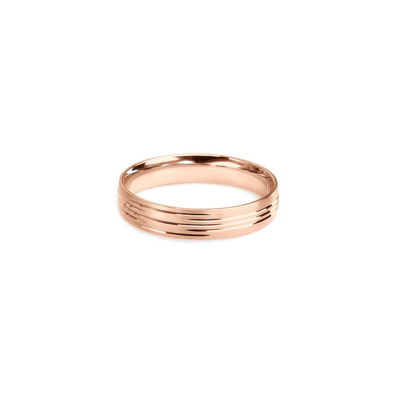 Fede nuziale Uomo in Oro rosa 18ct | Une vie avec toi - 1