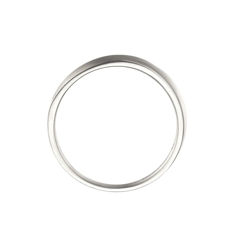 Fede Nuziale da Uomo Ovidio - Oro Bianco e Diamante Interno - 7