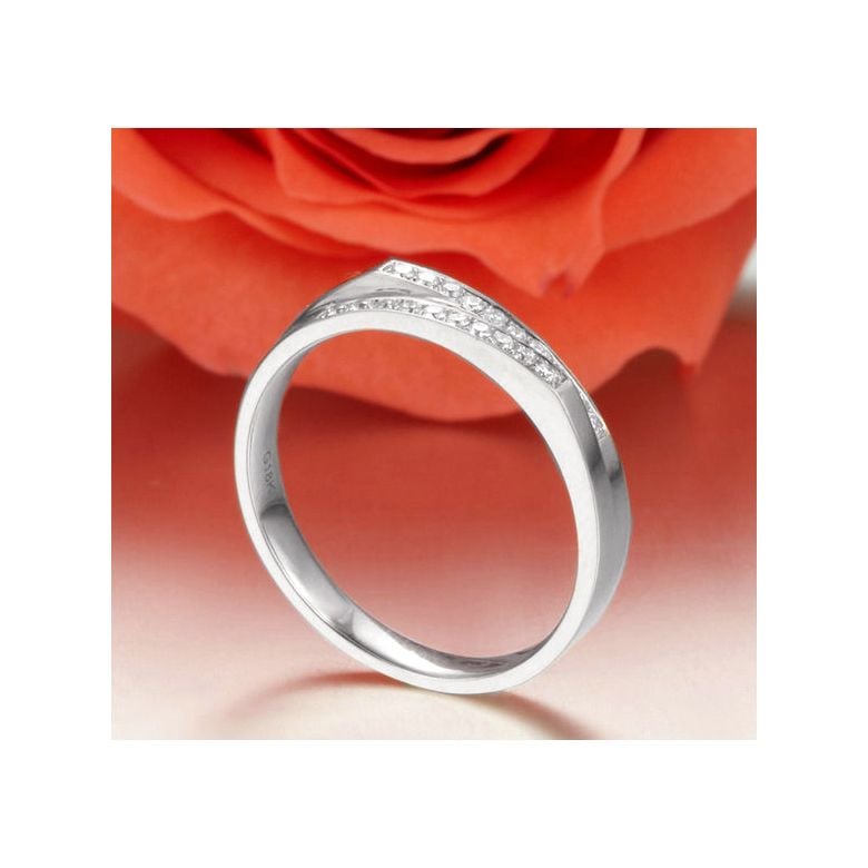 Fede Nuziale da Donna Dalila - Oro Bianco e Diamanti - 3