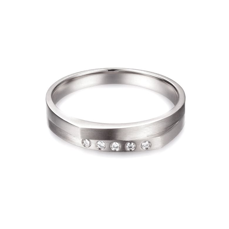 Fede Uomo - Oro rosa 3.20gr - Diamante 0.005ct - 4