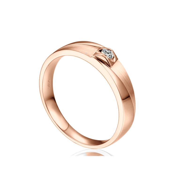 Fede Nuziale Renzo - Anello Uomo Oro Rosa Lucido/Spazzolato - 1