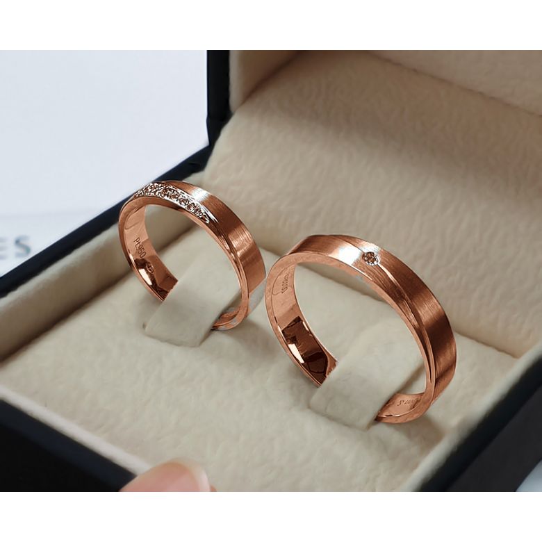 Fede Nuziale Uomo Sillage Amoureux - Oro Rosa, Diamanti | Gemperles - 4