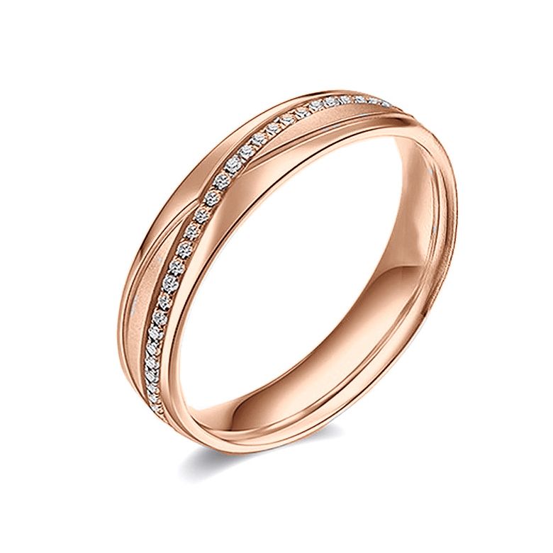 Fede Nuziale Donna Étreintes Infinies - Oro Rosa, Diamanti - 1
