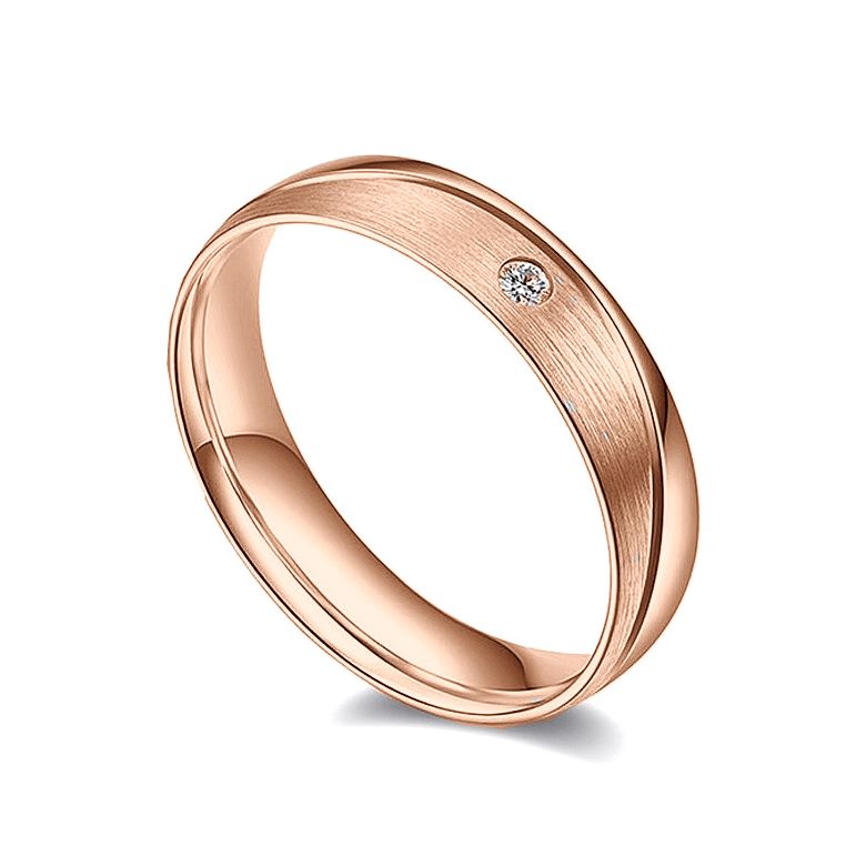 Fede Nuziale Uomo Étreintes Infinies - Oro Rosa, Diamanti - 1