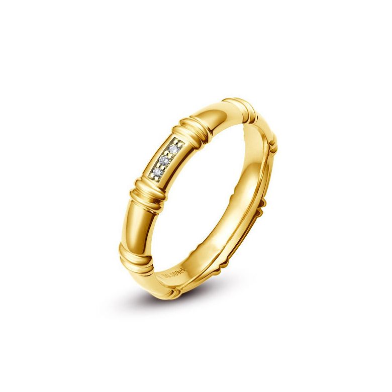 Fede Nuziale Hortense da Donna. Oro Giallo e Diamanti - 1