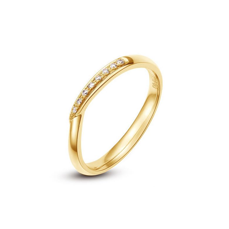 Fede Nuziale Una - Anello Donna in Oro Giallo & Diamanti - 3