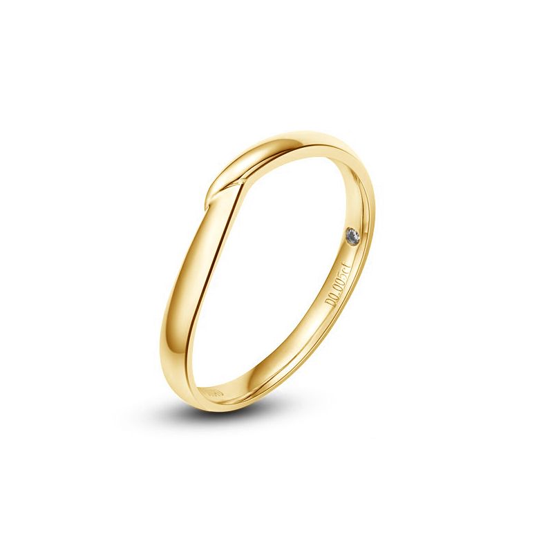 Fede Nuziale Carlton - Anello Uomo in Oro Giallo & Diamante - 2