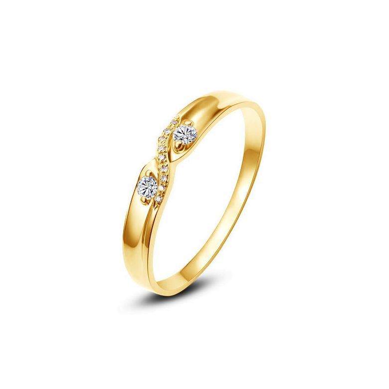 Fede Nuziale da Donna Hortense - Oro Giallo e Diamanti - 3