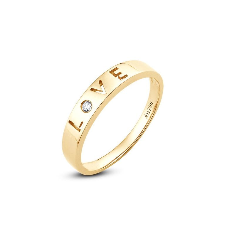 Fede Nuziale Uomo Love Eternity - Oro Giallo e Diamante VS/G - 1