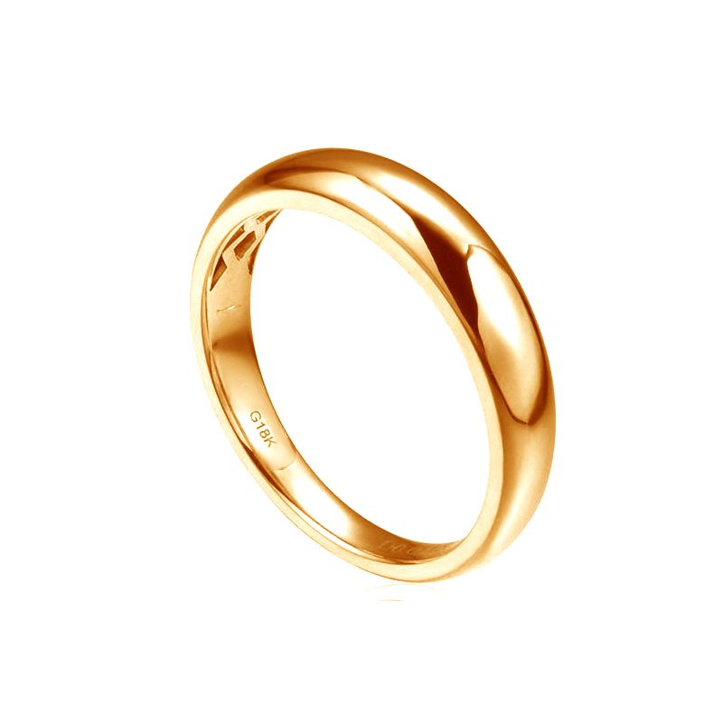 Fede Nuziale Bombata Carter - Anello Uomo Oro Giallo 18kt & Diamante - 1