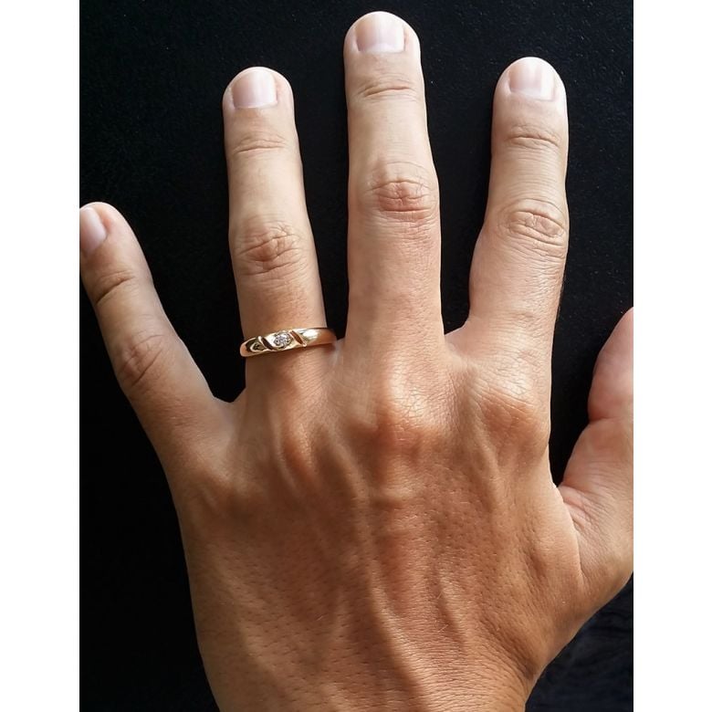 Fede Nuziale da Donna Maëlla - Oro Bianco, Diamante - 4
