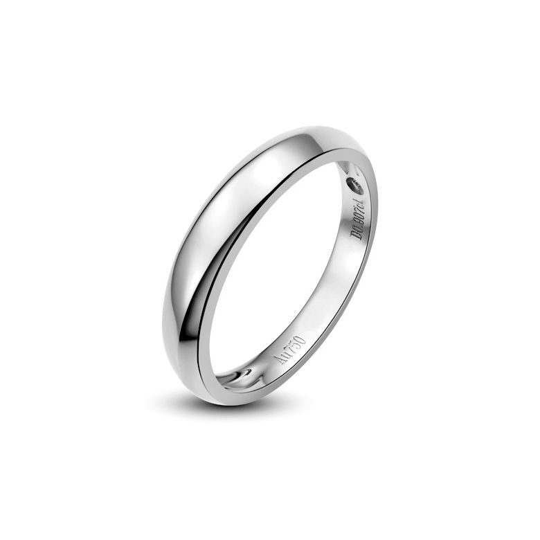 Fede nuziale Uomo. Oro bianco. Diamante 0.007ct - 1