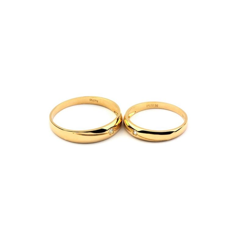 Fedi Nuziali Coralis & Marteen - Oro Giallo 18kt e Diamante - 1