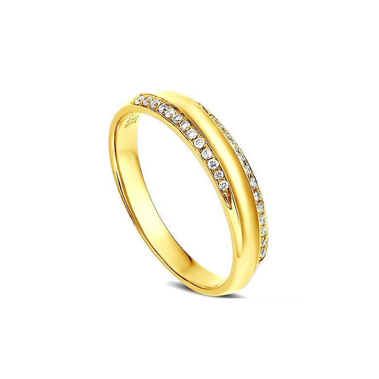 Fede Donna. Oro giallo. Diamanti incastonati 0.110ct - 1