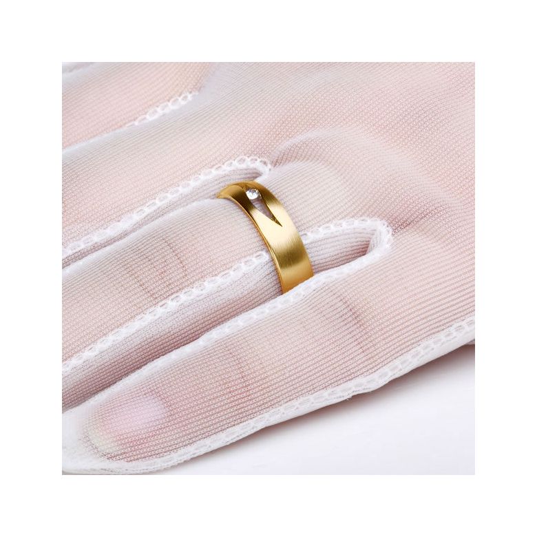 Fede donna. Oro bianco 18ct. Diamante 0.03ct - Elsa - 4