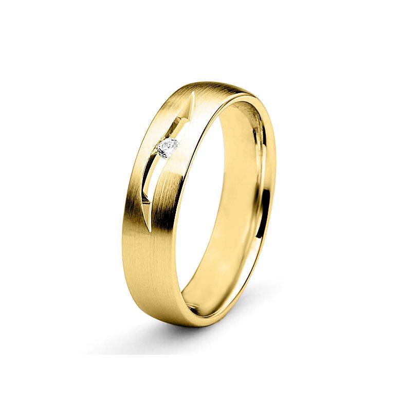 Fede donna. Oro bianco 18ct. Diamante 0.03ct - Elsa - 1