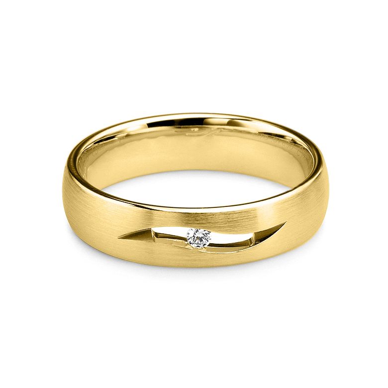 Fede donna. Oro bianco 18ct. Diamante 0.03ct - Elsa - 2