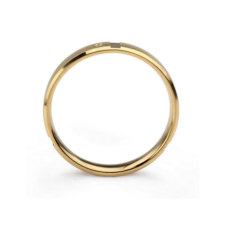 Fede nuziale donna. Oro giallo 18ct e diamanti | Bleuzenn - 4
