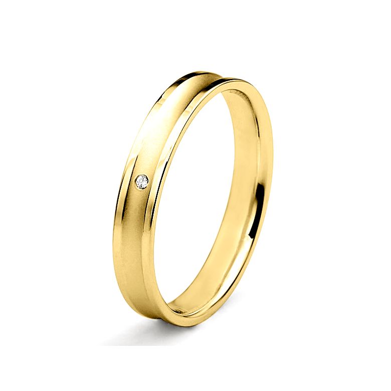 Fede nuziale Donna in oro giallo e diamante - Incurvation précieuse - 1