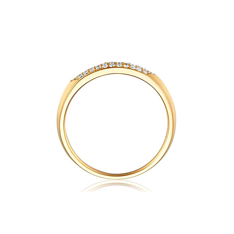 Fede Nuziale da Donna Mélancolique - Oro Giallo & Fascia Diamanti - 2