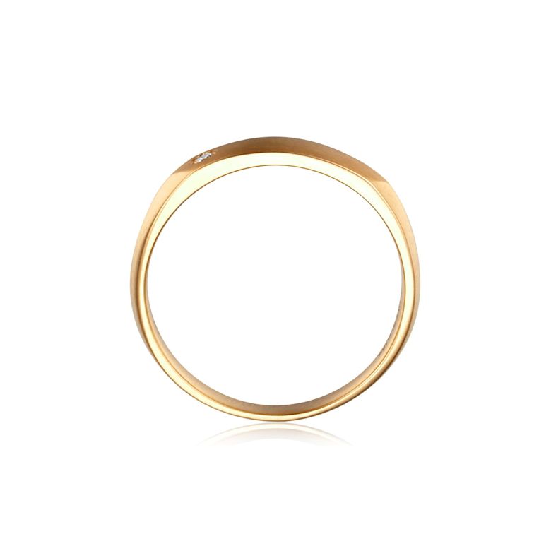 Fede Nuziale da Uomo Karasek - Oro Giallo & Diamante Interno - 4