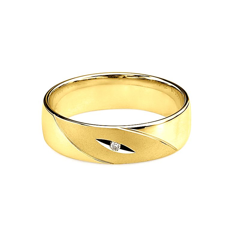 Fede Uomo - Oro giallo 5.80gr - Diamante 0.01ct - Rodrigo - 5
