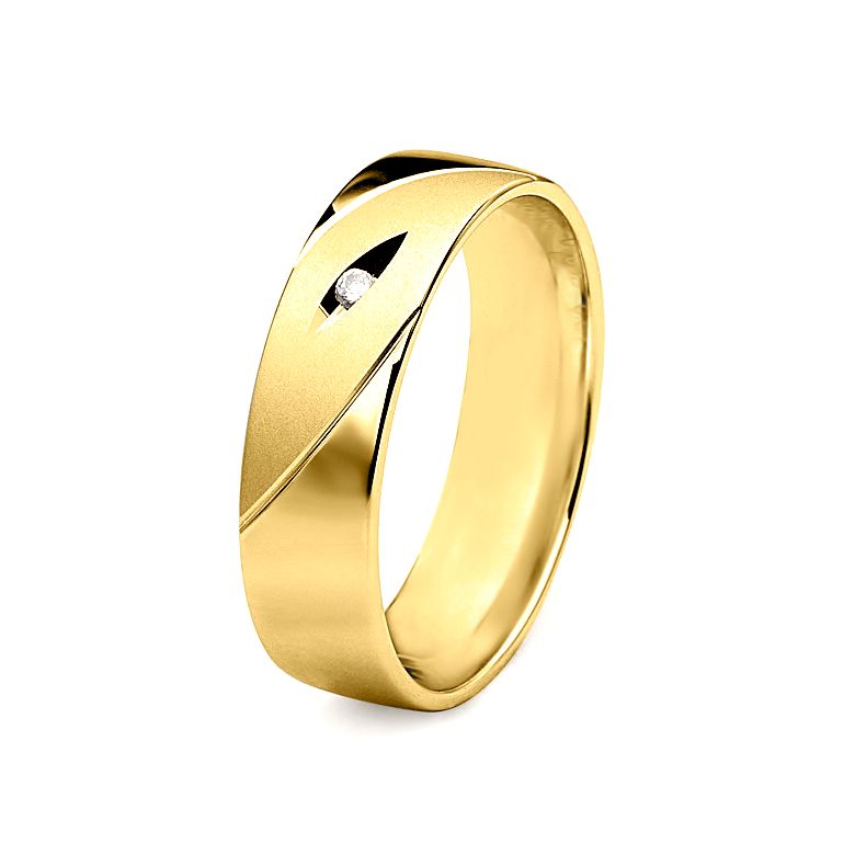 Fede Uomo - Oro giallo 5.80gr - Diamante 0.01ct - Rodrigo - 2