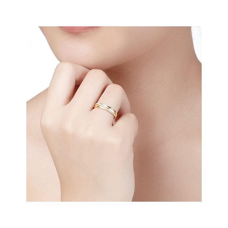 Fede Nuziale da Donna Extase - Oro Giallo e Diamanti - 5