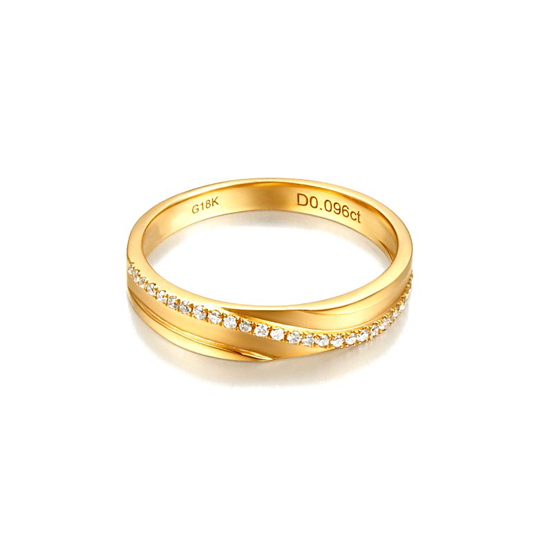 Fede Nuziale da Donna Extase - Oro Giallo e Diamanti - 3