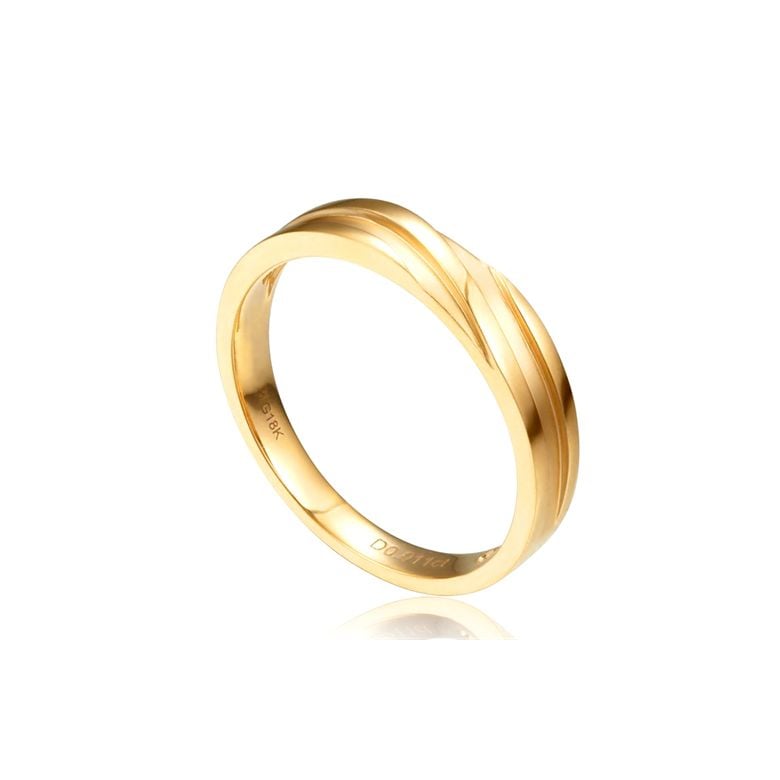 Fede Nuziale da Uomo Eolas - Oro Giallo e Diamante Interno - 1