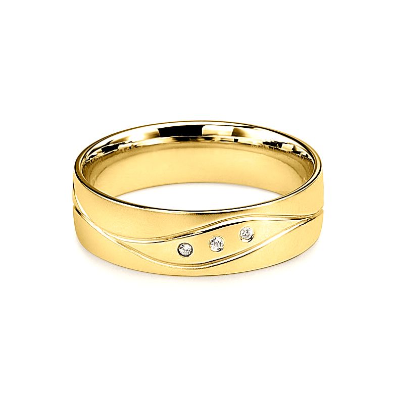 Fede Uomo - Oro giallo 5.50gr - Diamanti 0.030ct - Piacere - 4