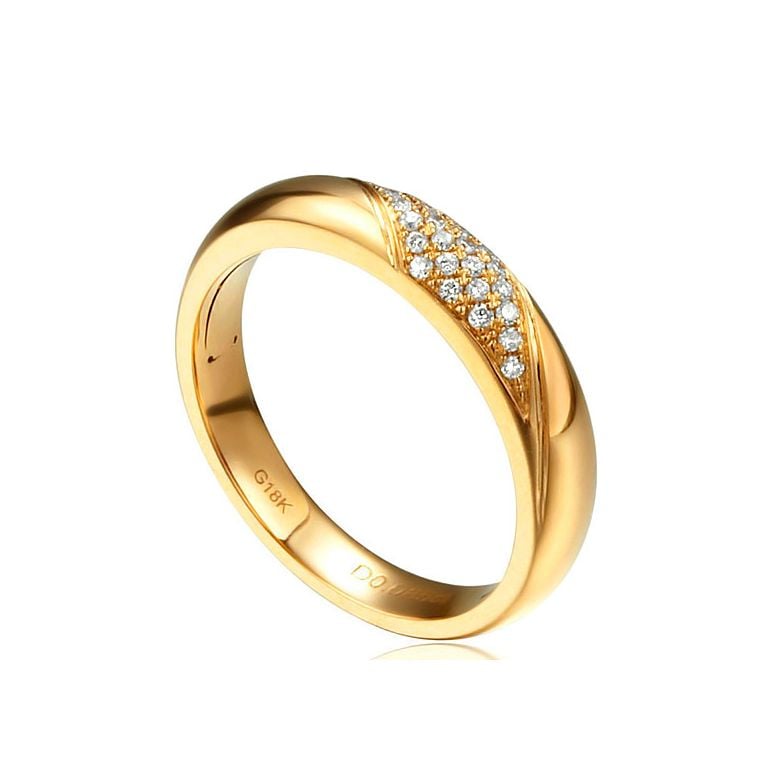 Fede Nuziale da Donna Attorno A Me - Fedina Oro Giallo, Diamante - 1