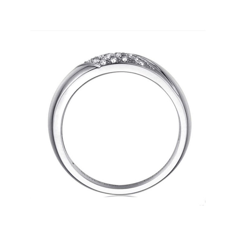 Fede Nuziale da Donna Attorno A Me - Fedina Oro Bianco, Diamante - 6