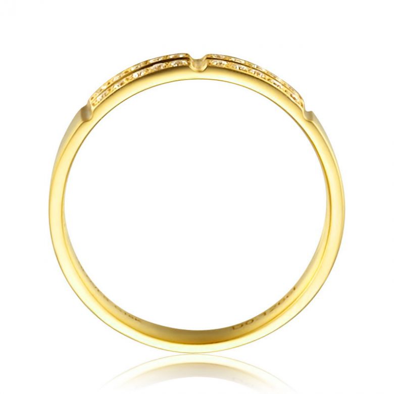 Fede Nuziale Lina da Donna - Oro Giallo e Diamanti - 7