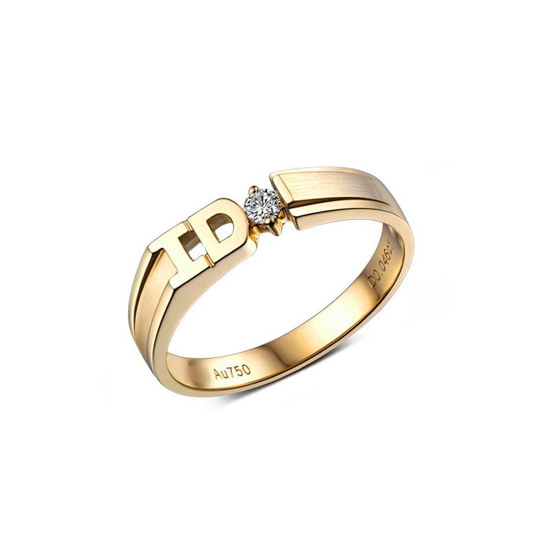 Fede Nuziale I Do - Anello Da Donna in Oro Giallo e Diamante - 3