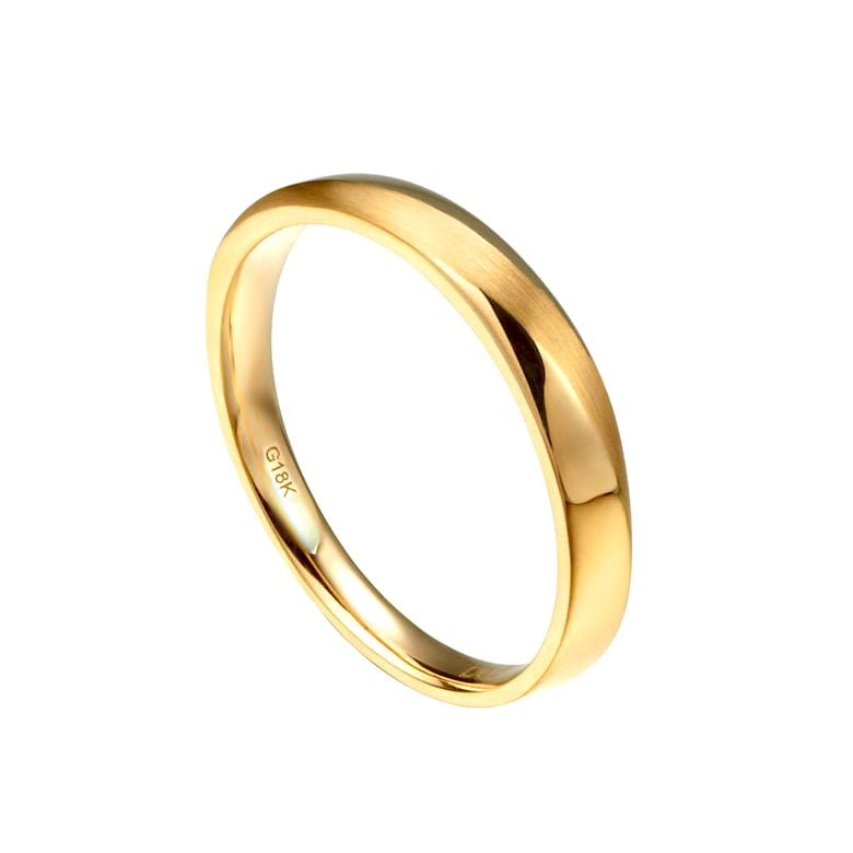 Fede Nuziale da Uomo Emiliano - Oro Giallo e Diamante Interno - 1