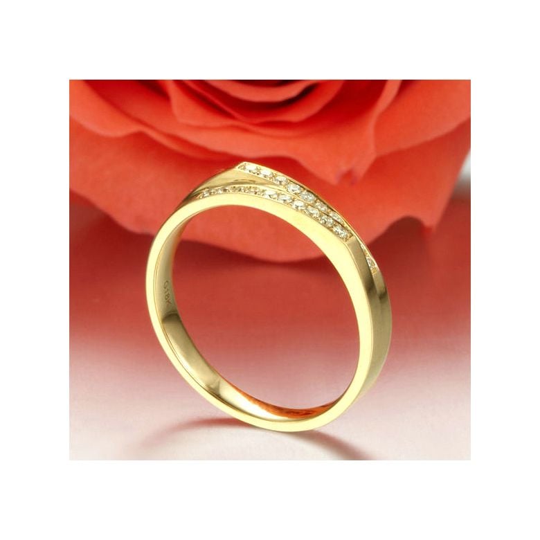 Fede Donna - Oro giallo 2.60gr - Diamanti 0.095ct - 3