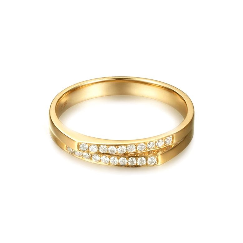 Fede Donna - Oro giallo 2.60gr - Diamanti 0.095ct - 4