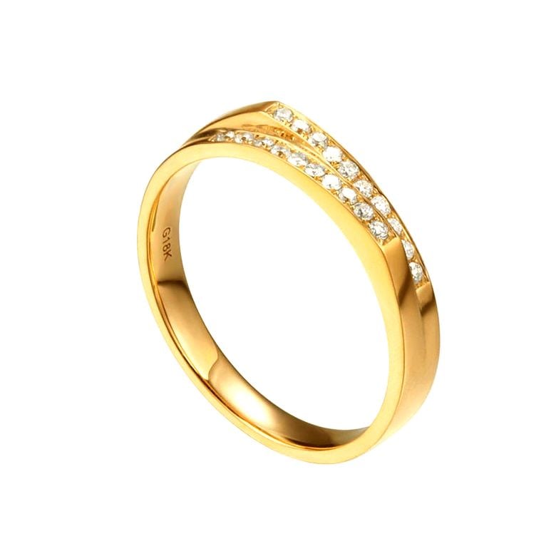 Fede Donna - Oro giallo 2.60gr - Diamanti 0.095ct - 1