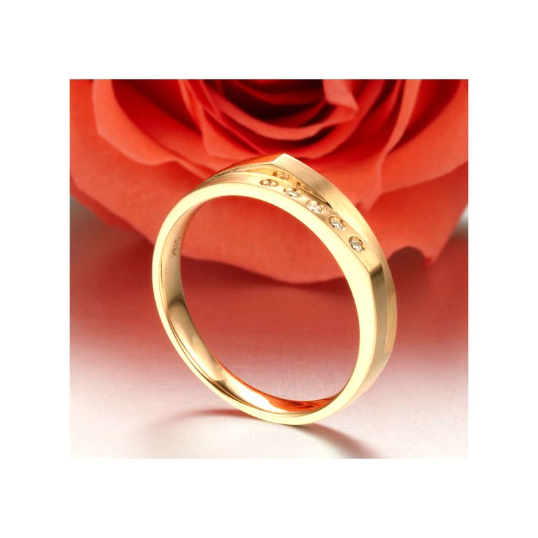 Fede Uomo - Oro rosa 3.20gr - Diamante 0.005ct - 2