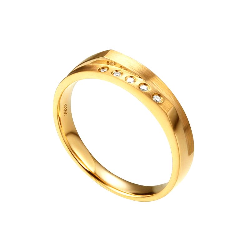 Fede Uomo - Oro rosa 3.20gr - Diamante 0.005ct - 1