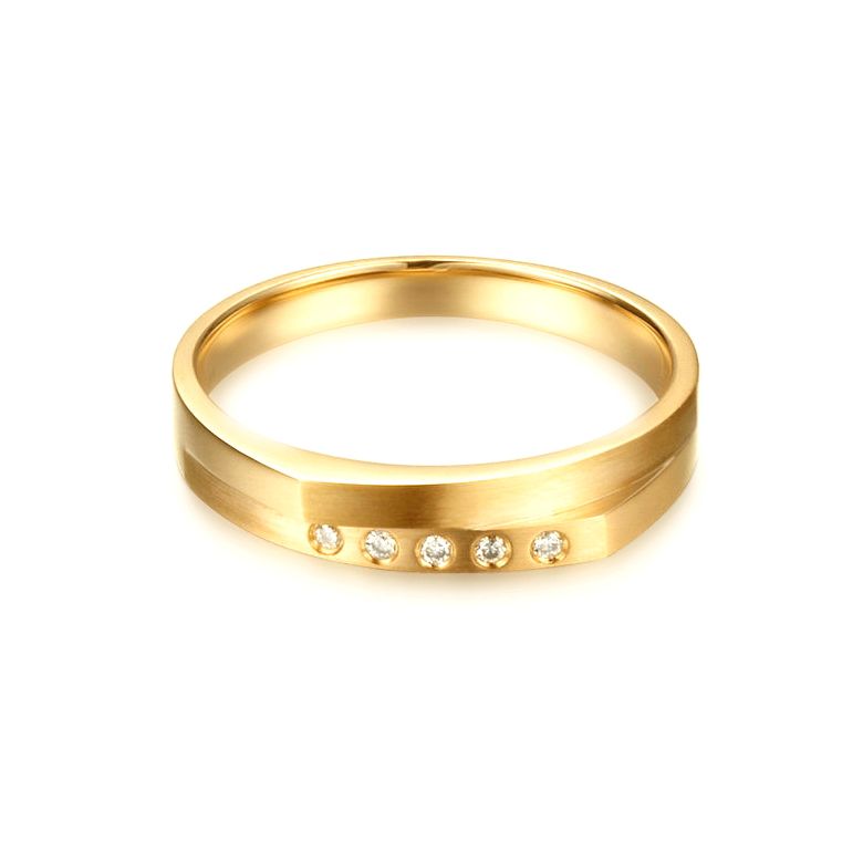 Fede Uomo - Oro rosa 3.20gr - Diamante 0.005ct - 3
